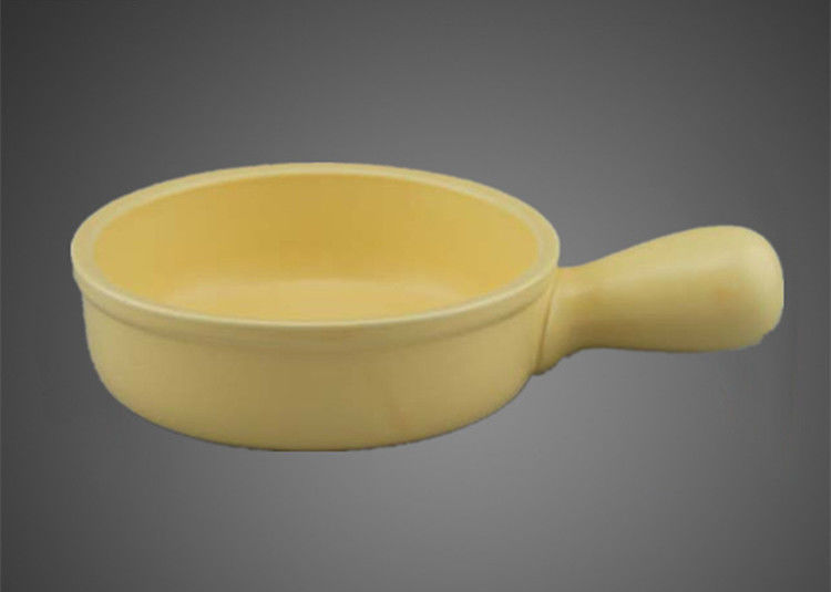 Yellow Heat Resistant Ceramics Clay Pot One Handle For Cheese Or Milk
