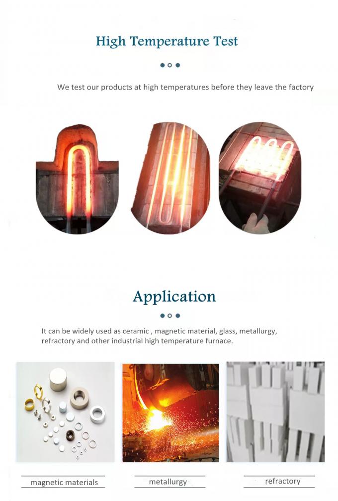 1800c U Type Mosi2 Molybdenum Disilicide Heating Element For Electric Furnace 0