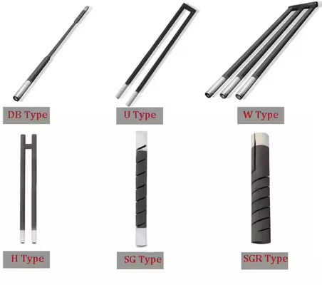 1400c U W Rod Shape Type Silicon Carbide Rod Heating Element For Furnace Or Kiln